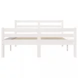 Double fehér tömör fa ágykeret 135 x 190 cm