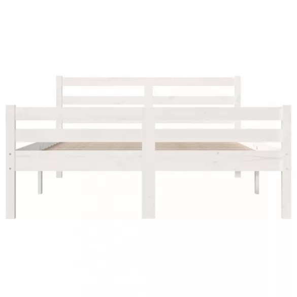 Double fehér tömör fa ágykeret 135 x 190 cm