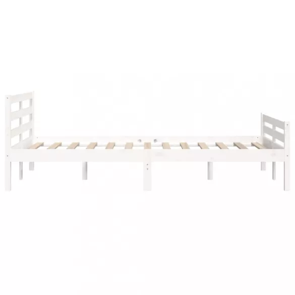 Double fehér tömör fa ágykeret 135 x 190 cm