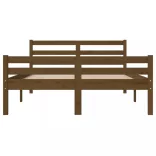 Double mézbarna tömör fa ágykeret 135 x 190 cm