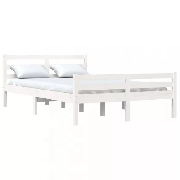fehér tömör fa ágykeret 140x200 cm
