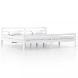 fehér tömör fa ágykeret 200x200 cm