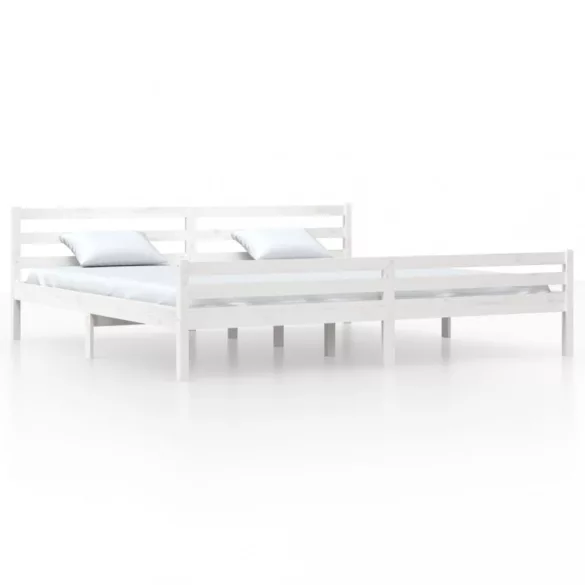 fehér tömör fa ágykeret 200x200 cm