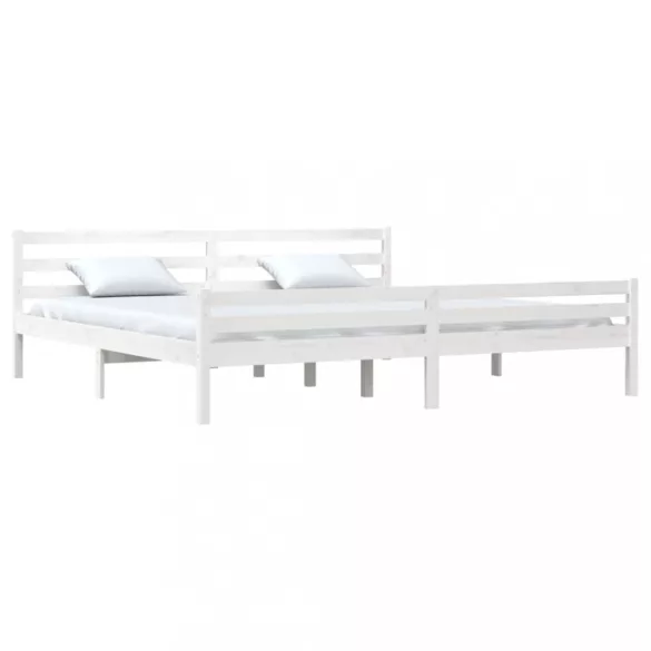 fehér tömör fa ágykeret 200x200 cm