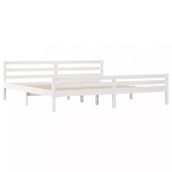 fehér tömör fa ágykeret 200x200 cm
