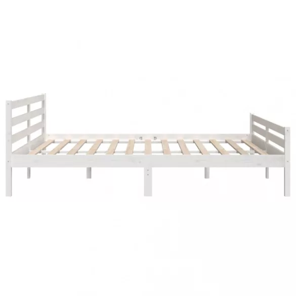 fehér tömör fa ágykeret 200x200 cm