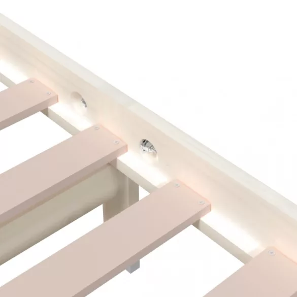 fehér tömör fa ágykeret 90 x 200 cm