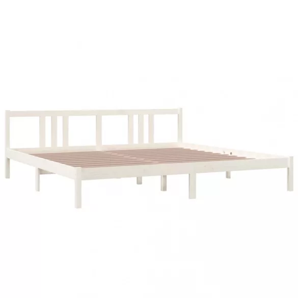 fehér tömör fa ágykeret 200x200 cm