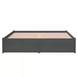 Double szürke tömör fa ágykeret 135 x 190 cm