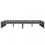 Double szürke tömör fa ágykeret 135 x 190 cm