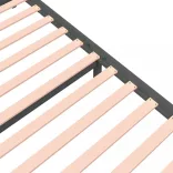 Double szürke tömör fa ágykeret 135 x 190 cm