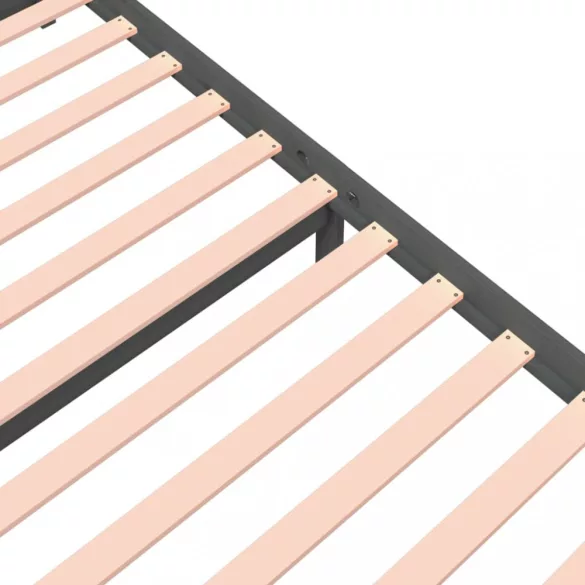 Double szürke tömör fa ágykeret 135 x 190 cm