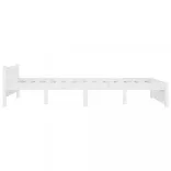 Double fehér tömör fa ágykeret 135 x 190 cm