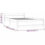 Double fehér tömör fa ágykeret 135 x 190 cm