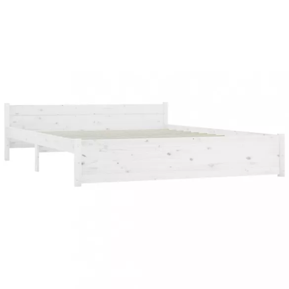 fehér tömör fa ágykeret 140x190 cm