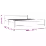 fehér tömör fa ágykeret 140x190 cm