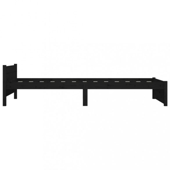 fekete tömör fa ágykeret 90x200 cm