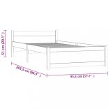 fekete tömör fa ágykeret 90x200 cm