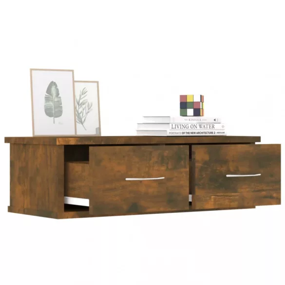 füstös tölgy színű szerelt fa faliszekrény 60 x 26 x 18,5 cm