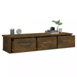 füstös tölgy színű szerelt fa faliszekrény 88x26x18,5 cm