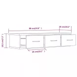 füstös tölgy színű szerelt fa faliszekrény 88x26x18,5 cm