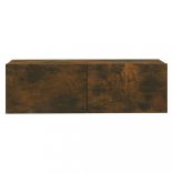 füstös tölgy színű szerelt fa fali TV-szekrény 100 x 30 x 30 cm