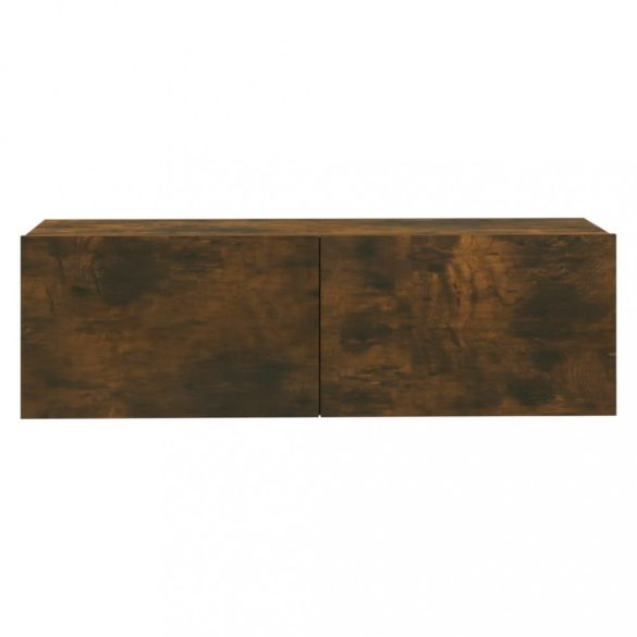füstös tölgy színű szerelt fa fali TV-szekrény 100 x 30 x 30 cm