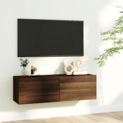   barna tölgyszínű szerelt fa fali TV-szekrény 100 x 30 x 30 cm