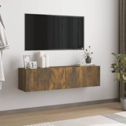   füstös tölgy színű szerelt fa fali TV-szekrény 120 x 30 x 30 cm
