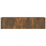 füstös tölgy színű szerelt fa fali TV-szekrény 120 x 30 x 30 cm