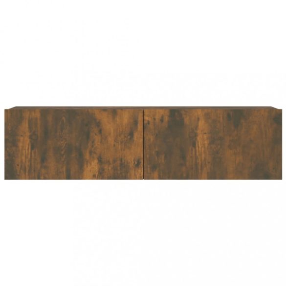 füstös tölgy színű szerelt fa fali TV-szekrény 120 x 30 x 30 cm