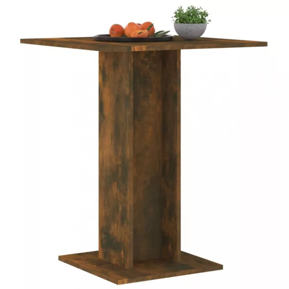 füstös tölgy színű szerelt fa bisztróasztal 60 x 60 x 75 cm