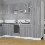 “Lyon” szürke sonoma színű szerelt fa függő üvegszekrény