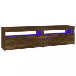 2 db füstös tölgy színű TV-szekrény LED-ekkel 75 x 35 x 40 cm