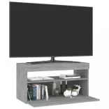 szürke sonoma színű TV-szekrény LED-világítással 75x35x40 cm