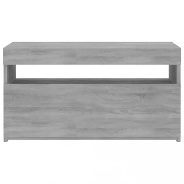 szürke sonoma színű TV-szekrény LED-világítással 75x35x40 cm