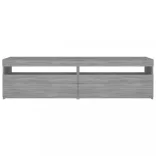 2 db füstös tölgy színű TV-szekrény LED-ekkel 75 x 35 x 40 cm