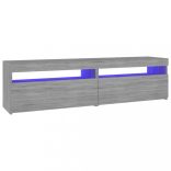 2 db füstös tölgy színű TV-szekrény LED-ekkel 75 x 35 x 40 cm