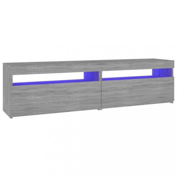 2 db füstös tölgy színű TV-szekrény LED-ekkel 75 x 35 x 40 cm