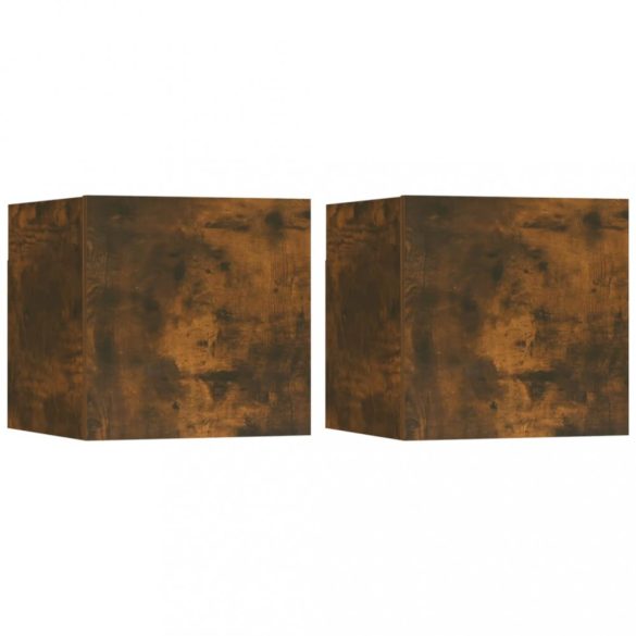 2 db füstös tölgy színű fali TV-szekrény 30,5 x 30 x 30 cm	