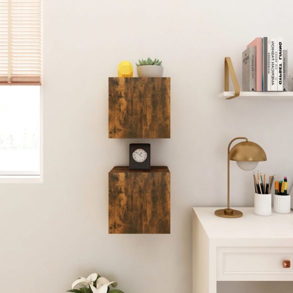 2 db füstös tölgy színű fali TV-szekrény 30,5 x 30 x 30 cm	