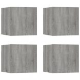 4 db szürke sonoma színű fali TV-szekrény 30,5 x 30 x 30 cm