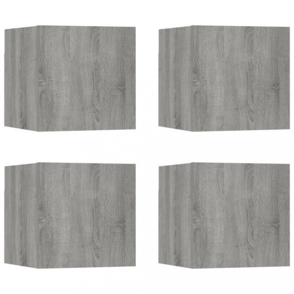 4 db szürke sonoma színű fali TV-szekrény 30,5 x 30 x 30 cm