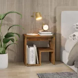 füstös tölgy színű szerelt fa éjjeliszekrény 40 x 30 x 40 cm