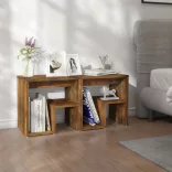 2 db füstös tölgy színű szerelt fa éjjeliszekrény 40x30x40 cm