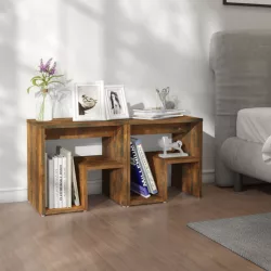   2 db füstös tölgy színű szerelt fa éjjeliszekrény 40x30x40 cm