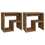 2 db füstös tölgy színű szerelt fa éjjeliszekrény 40x30x40 cm