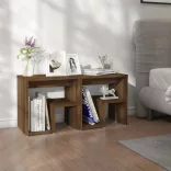 2 db barna tölgy színű szerelt fa éjjeliszekrény 40x30x40 cm