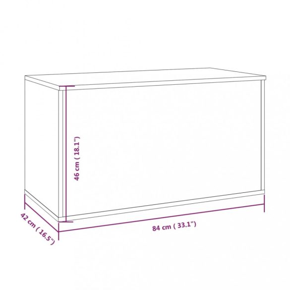 szürke sonoma szerelt fa tárolóláda 84 x 42 x 46 cm