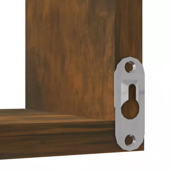 füstös tölgy színű szerelt fa fali sarokpolc 40x40x50 cm